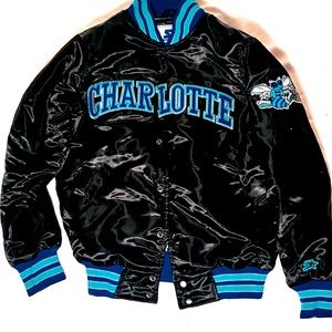 vintage charlotte hornets starter jacket small